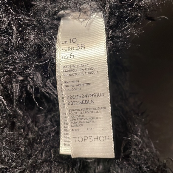 Top Shop Fuzzy Crop Black Sweater - Size 6 - Picture 5 of 6